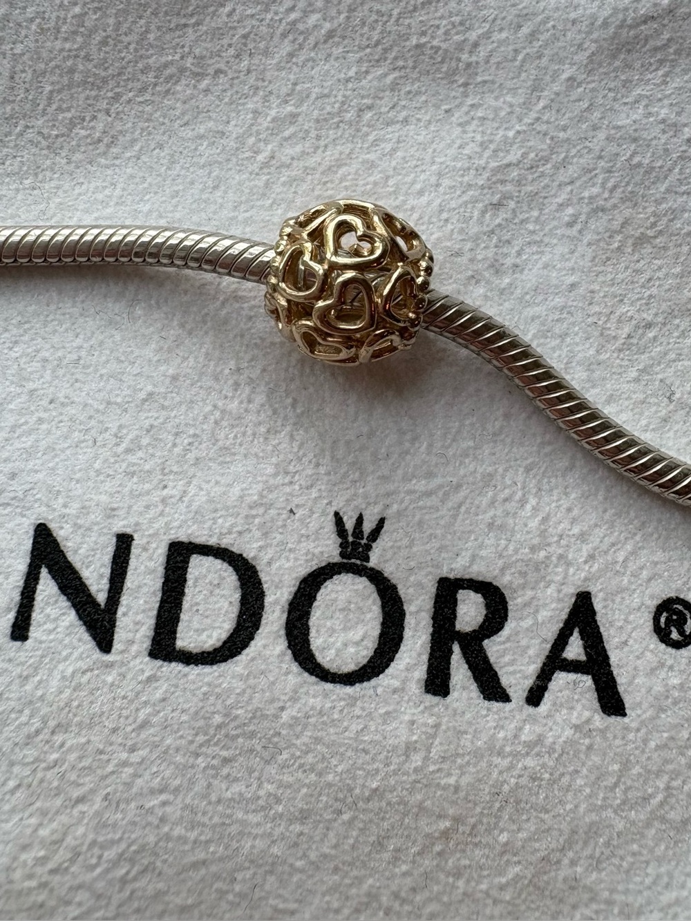 PANDORA Retired 14k Gold Open Your Heart Charm 750964